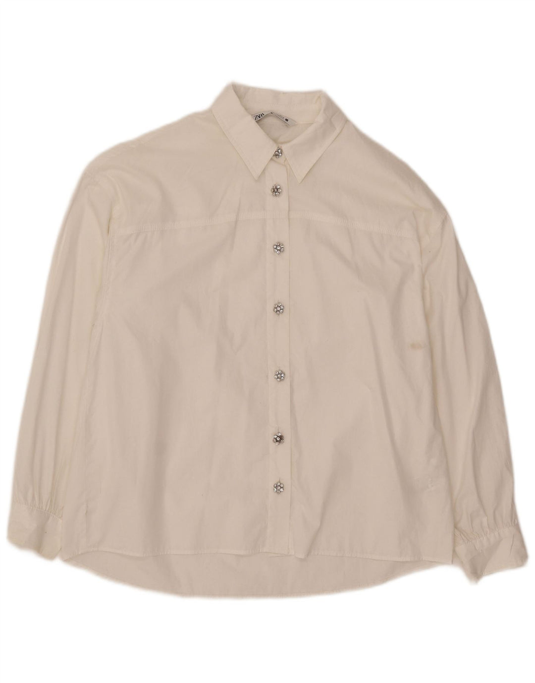 Damska koszula oversize Zara UK 10 Small, biała, bawełniana