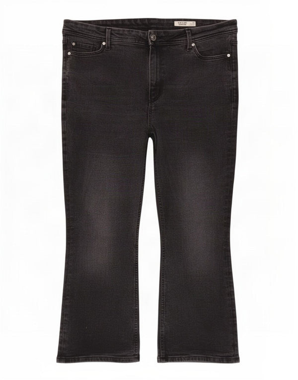 Marks & Spencer Damskie Jeansy Slim Flare Cropped UK 18 XL W36 L24 Czarne