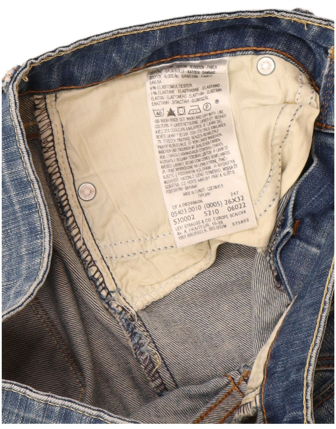 Damskie jeansy LEVI'S Slight Curve Skinny W26 L30 Niebieska bawełna