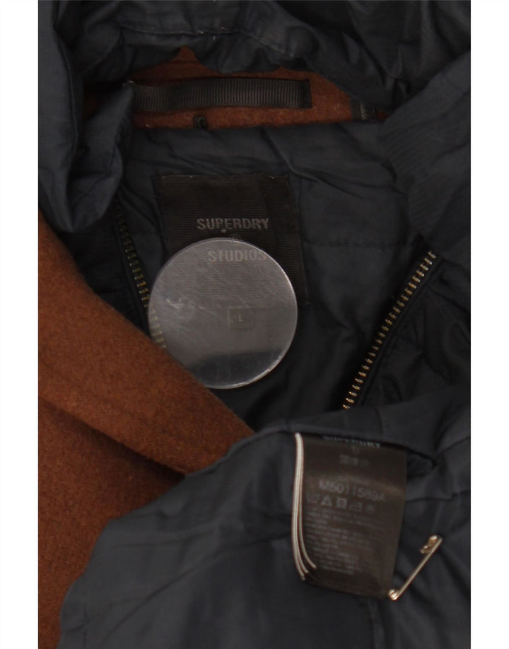 Płaszcz męski Superdry UK 40, duży, brązowy, wełniany