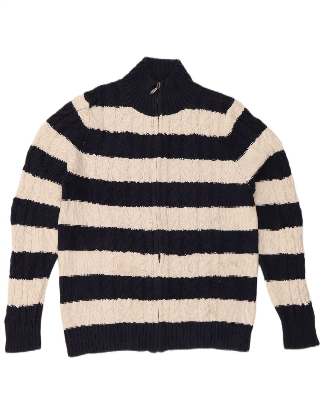 Sweter damski L.L.BEAN UK 14, średni, granatowy, bawełniany w paski