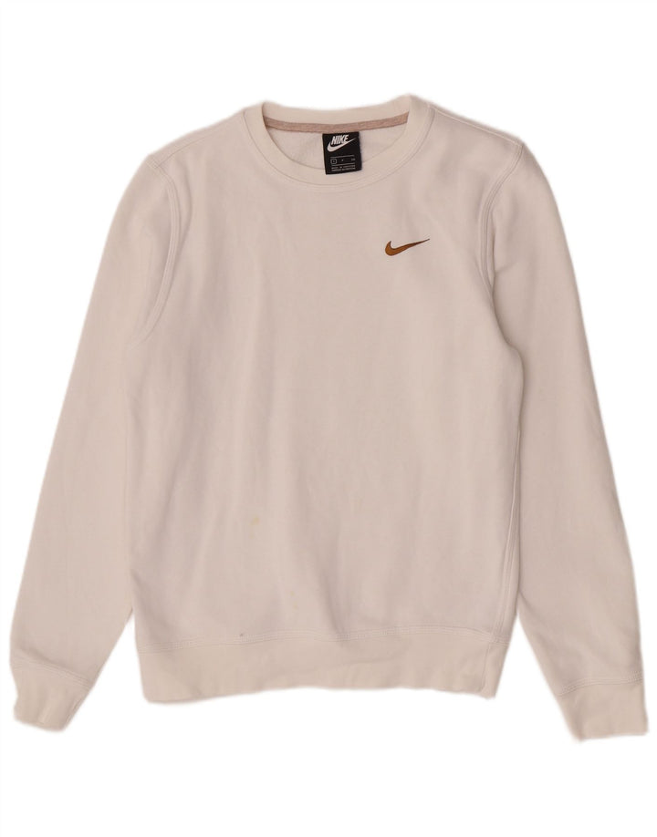 Damska bluza dresowa Nike UK 10, mała, biała, bawełniana