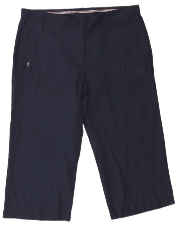Damskie spodnie Adidas Straight Capri UK 16 Large W36 L21 Granatowa bawełna
