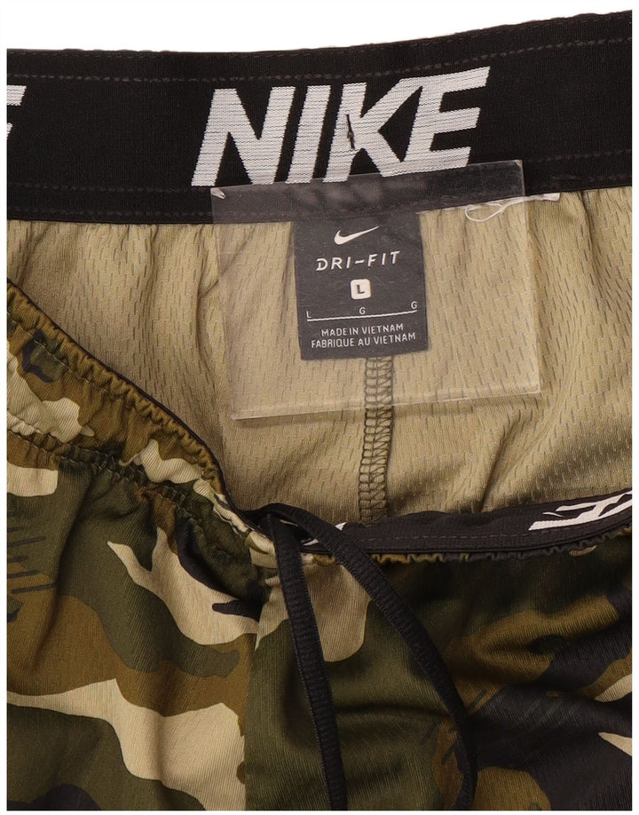 Męskie spodenki sportowe NIKE Dri Fit, duży kamuflaż khaki
