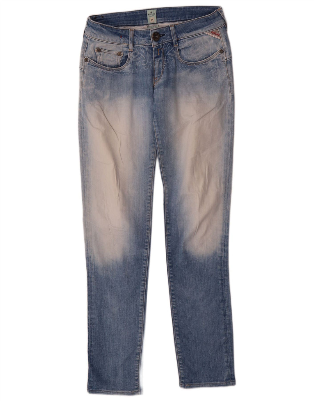 Damskie jeansy Skinny Replay W28 L30 Niebieskie