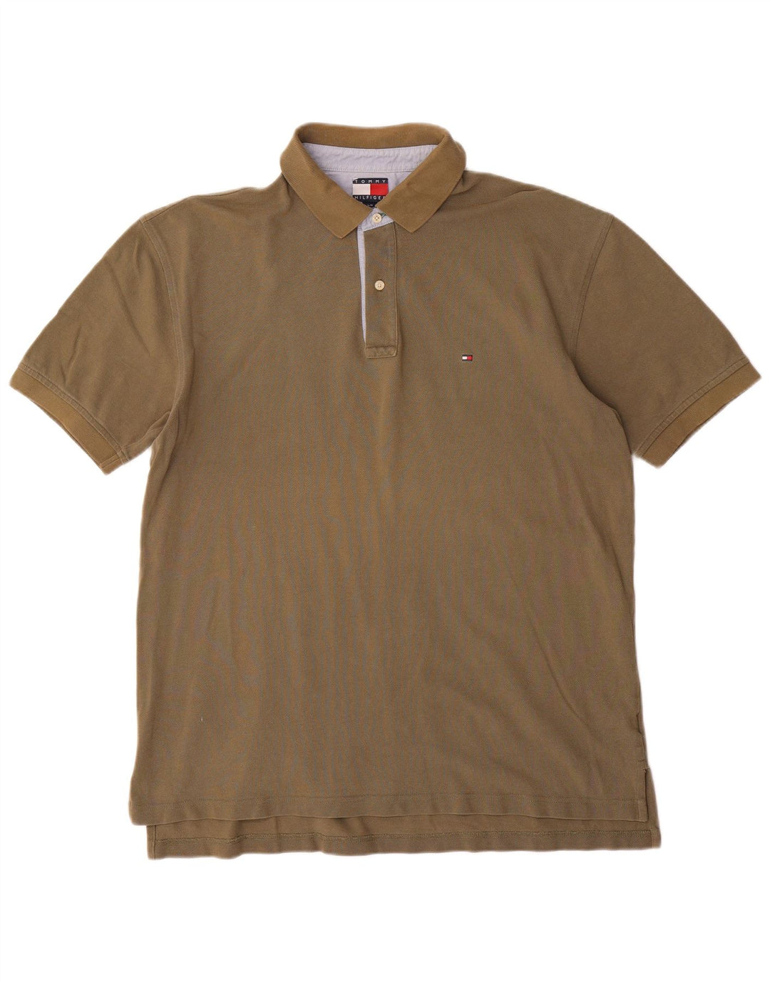 Męska koszulka polo TOMMY HILFIGER, duża, bawełniana w kolorze khaki