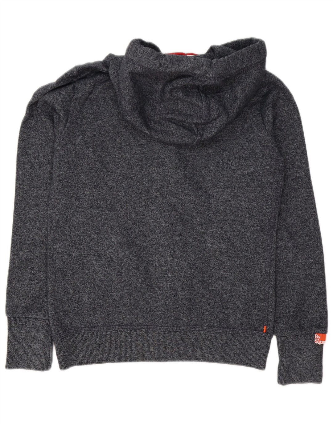 Męski sweter z kapturem i zamkiem Superdry Średnioszary, bawełniany w cętki