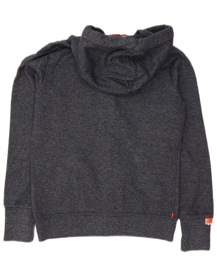 Męski sweter z kapturem i zamkiem Superdry Średnioszary, bawełniany w cętki