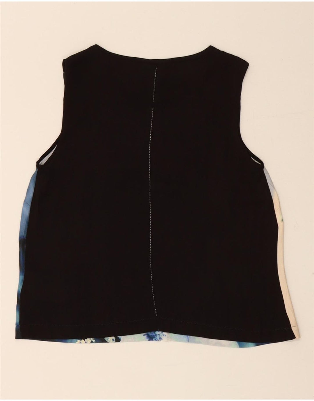 CALVIN KLEIN Damska krótka bluzka Top UK 10, mała, granatowa w kwiaty