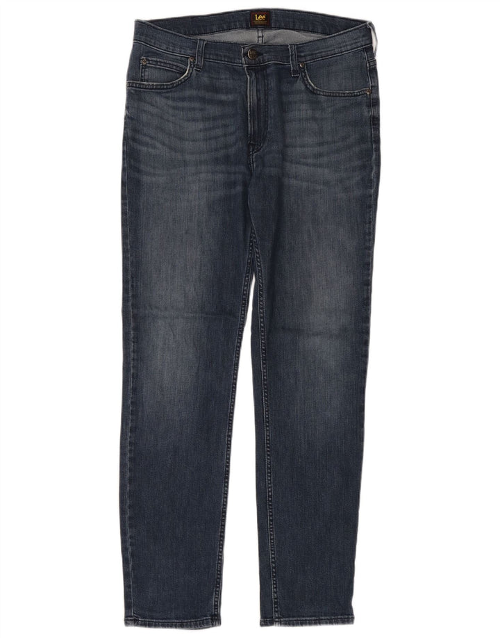 Męskie jeansy Lee Rider Slim W34 L32 Niebieskie bawełniane