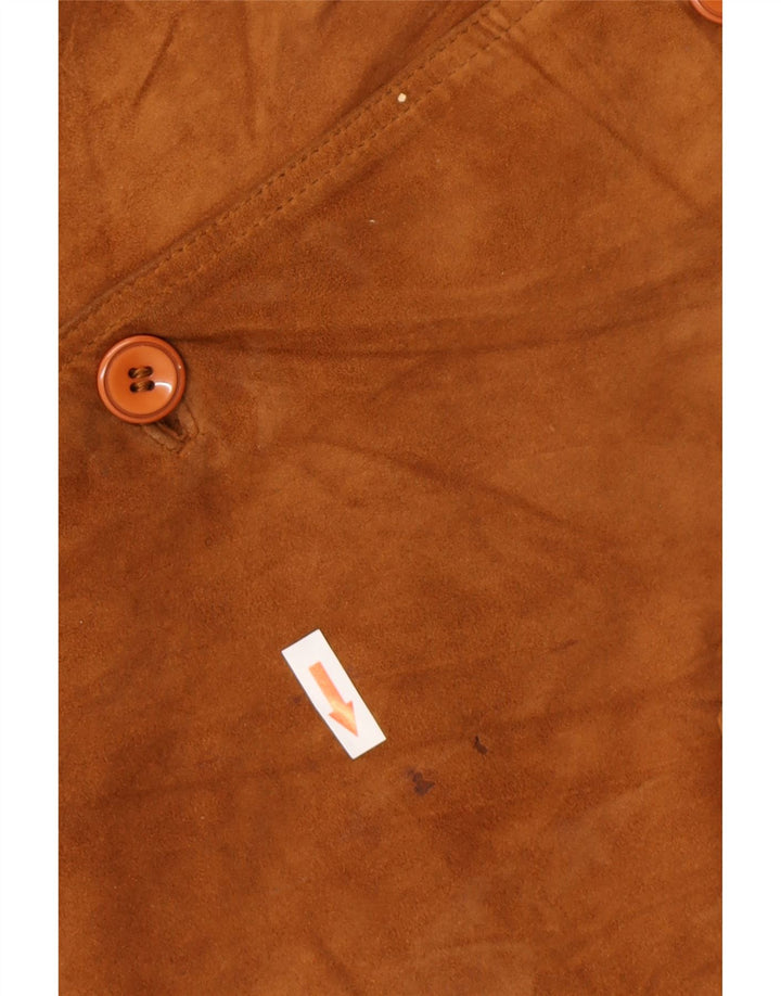 Męska zamszowa kurtka bomber w stylu vintage IT 56 3XL Brązowy zamsz