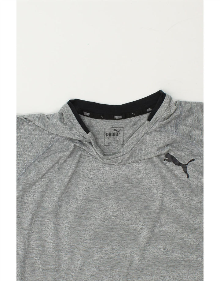 PUMA Mens T-Shirt Top Medium Grey Polyester Vintage Puma and Second-Hand Puma from Messina Hembry 
