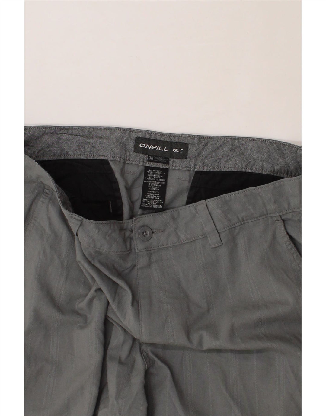 O'NEILL Mens Chino Shorts W38 XL  Grey Striped Polyester Vintage O'Neill and Second-Hand O'Neill from Messina Hembry 
