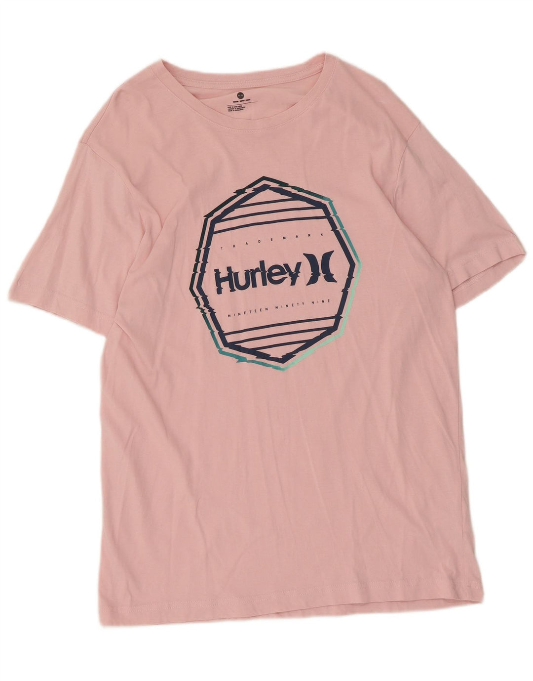 Męski T-shirt z grafiką Hurley Top, średni, różowy, bawełniany