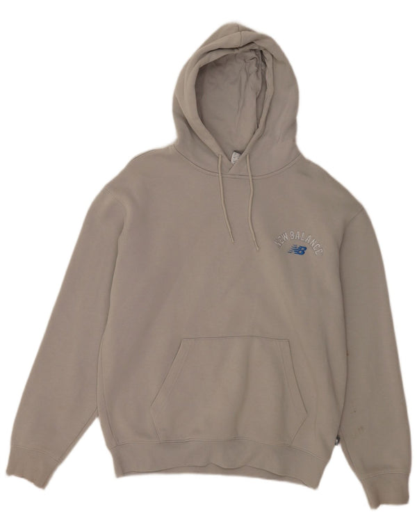Męski sweter z kapturem New Balance, mały, szary, bawełniany