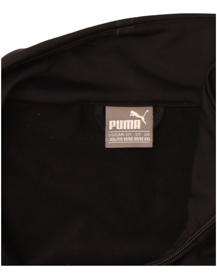 PUMA Mens Graphic Tracksuit Top Jacket 2XL Black Colourblock Polyester