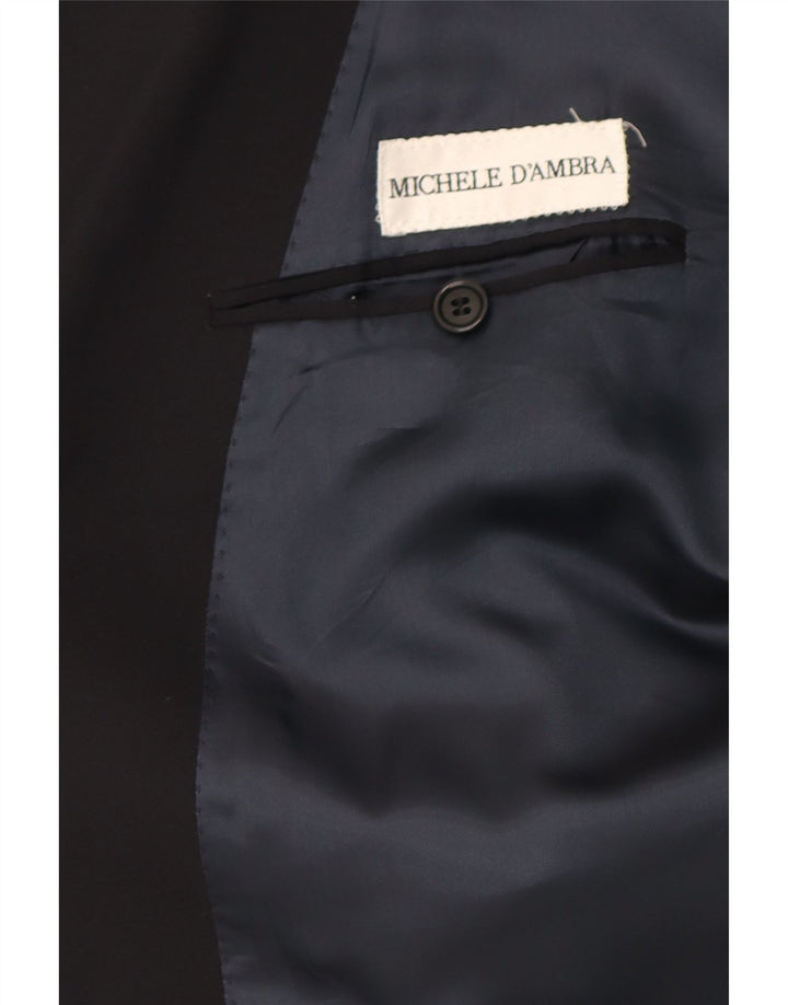 MICHELE D'AMBRA Mens Blazer Jacket IT 46 Small Black Classic Vintage Michele D'Ambra and Second-Hand Michele D'Ambra from Messina Hembry 