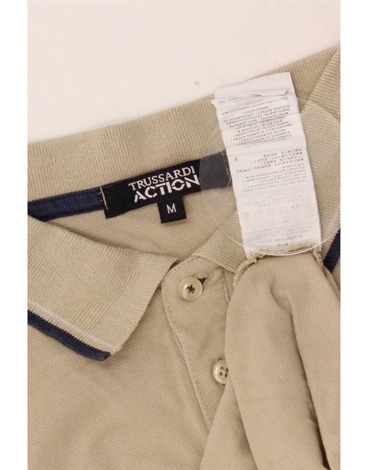 Męska koszulka polo Trussardi w kolorze średniego beżu, bawełniana