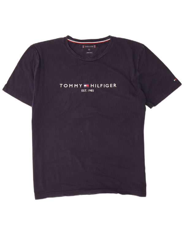 Męska koszulka z grafiką o regularnym kroju Tommy Hilfiger, 3XL, granatowa, bawełniana