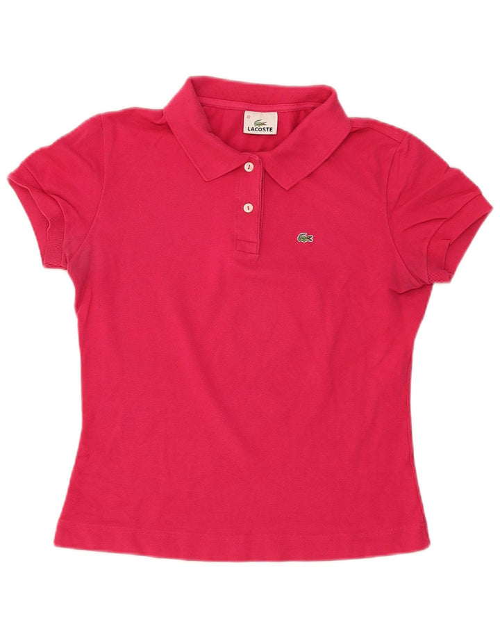 Damska koszulka polo Lacoste, rozmiar 42, duża, różowa, bawełniana