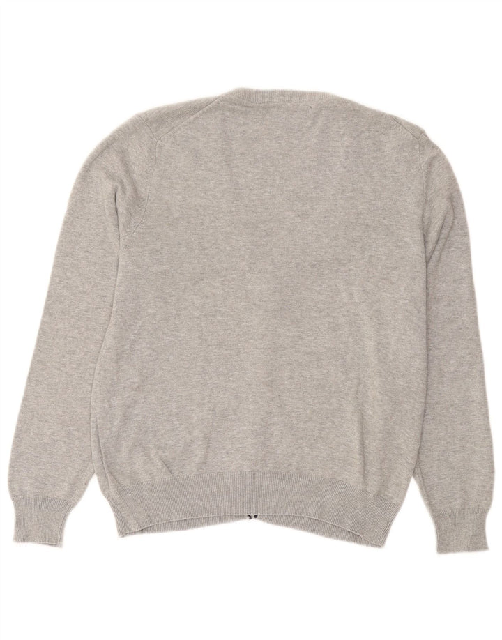 Męski sweter Kappa, mały, szary, nakrapiany, bawełniany