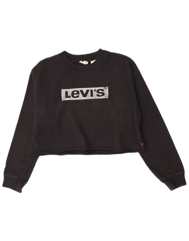 Damski sweter oversize Levi's z grafiką UK 10, mały, czarny, bawełniany