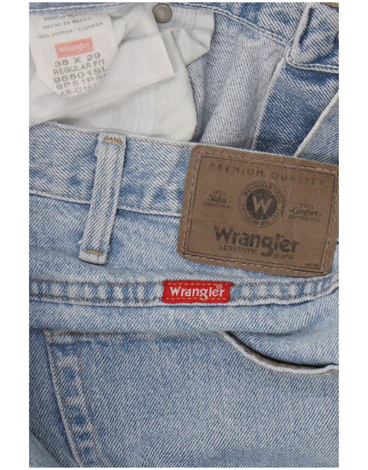 Męskie jeansy Wrangler o prostym kroju W38 L29, niebieskie, bawełniane