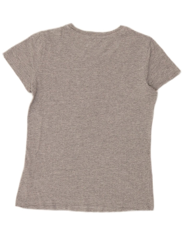 Damska koszulka graficzna Adidas Top UK 10 Small, szara, bawełniana koszulka sportowa