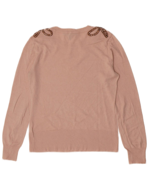 Damski sweter Oasis z dekoltem w łódkę UK 10 Small Pink Wiskoza