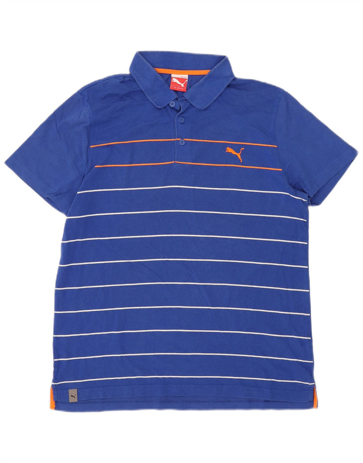Męska koszulka polo Puma, duża, niebieska, bawełniana w paski