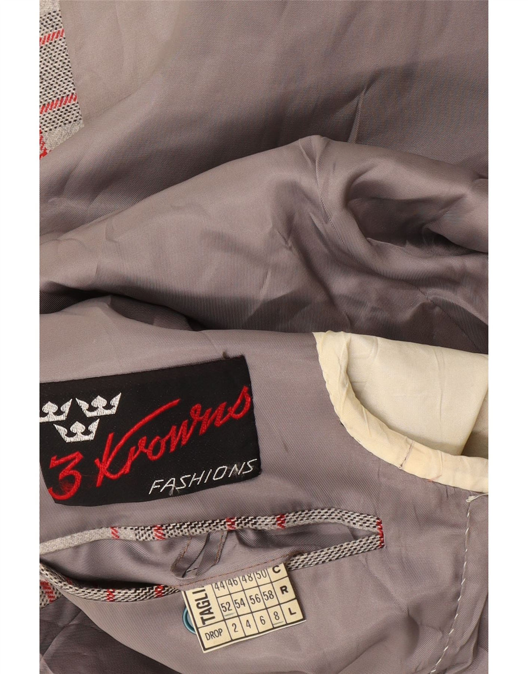 Vintage męska marynarka zapinana na 2 guziki IT 52 XL w szarą kratkę