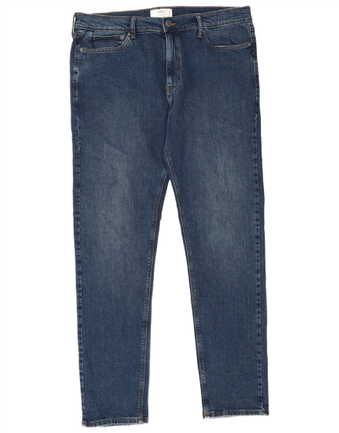 Marks & Spencer Męskie jeansy slim W36 L33 Niebieskie bawełniane