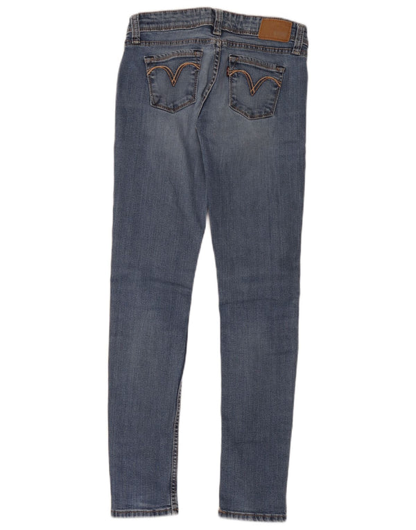 Damskie jeansy Levi's Skinny z niską talią i lekkim zakrzywieniem W26 L32 Niebieska bawełna