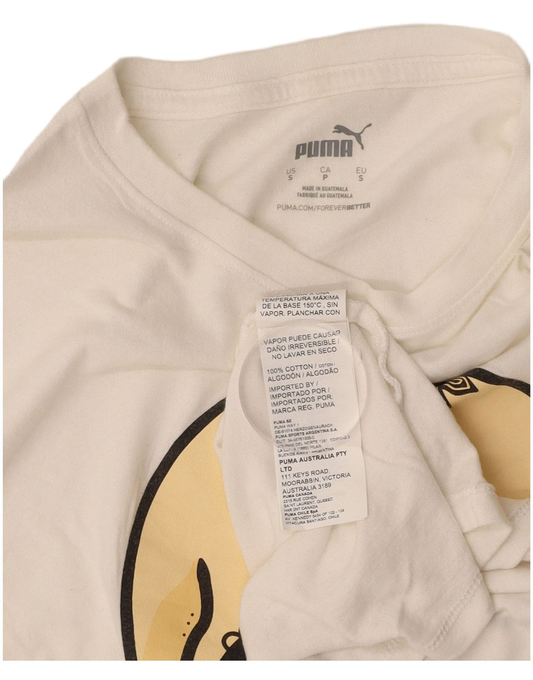 Męski T-shirt z grafiką PUMA, mały, złamanej bieli, bawełniany