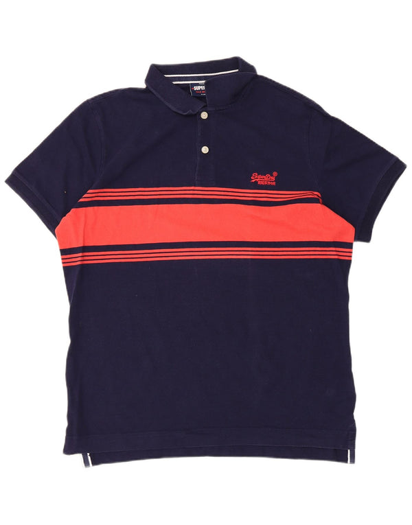 Męska koszulka polo Superdry XL, granatowa, bawełniana w bloki kolorów