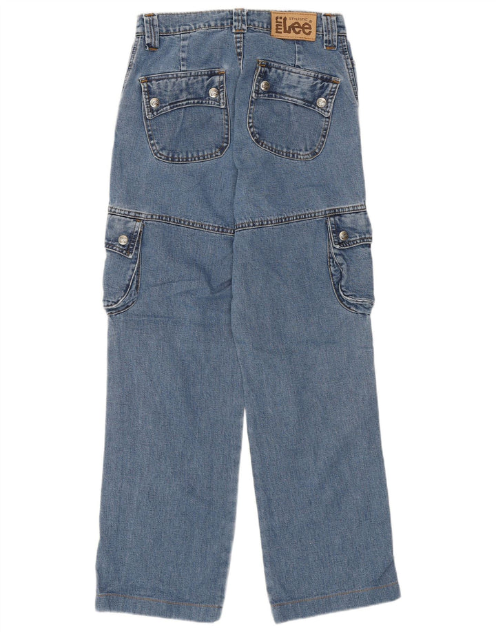 Damskie jeansy Lee Cargo Straight W27 L27 Niebieskie bawełniane