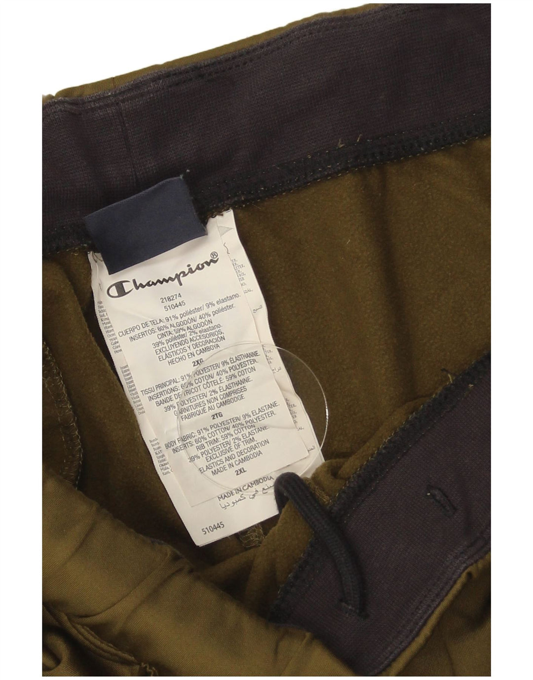 Męskie spodnie dresowe Champion, joggery, 2XL, khaki, poliester