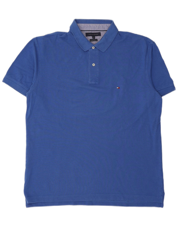 Męska koszulka polo TOMMY HILFIGER 2XL, niebieska, bawełniana