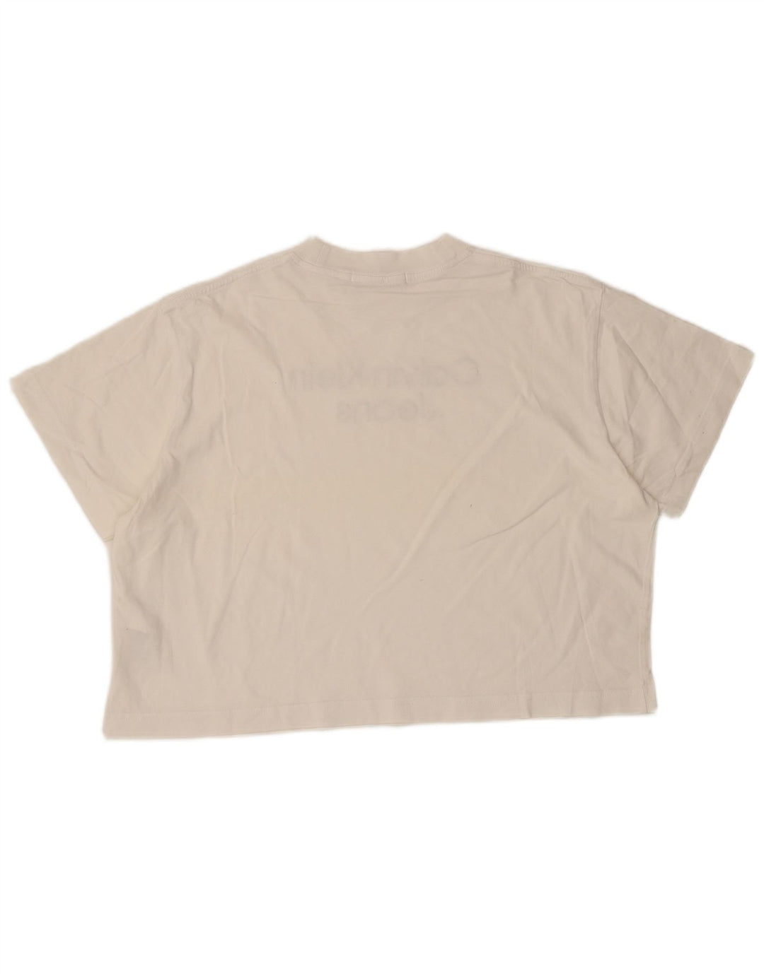 T-shirt damski Calvin Klein Jeans Crop Graphic Top UK 14 Średni biały