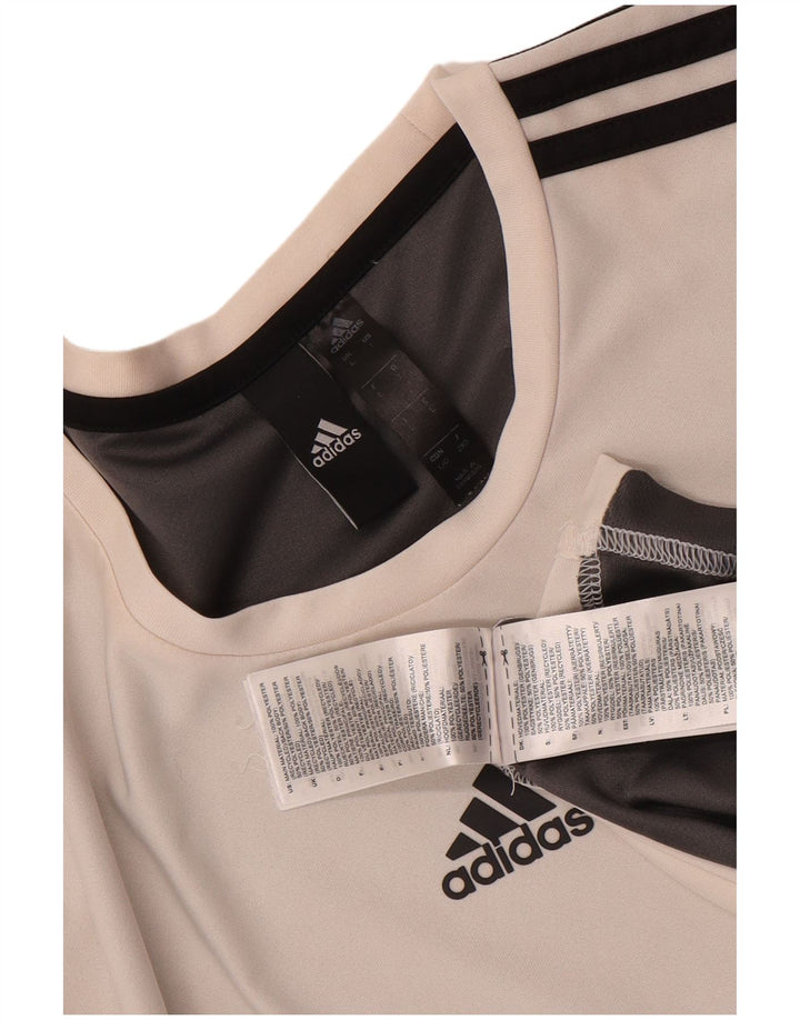 Męska koszulka Adidas Aeroready Top, duża, biała, poliestrowa z blokami kolorów