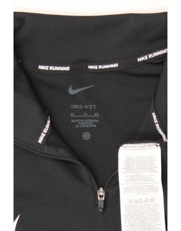 Damski dres Nike Dri Fit Graphic Zip Neck Pullover Top UK 18 XL Czarny