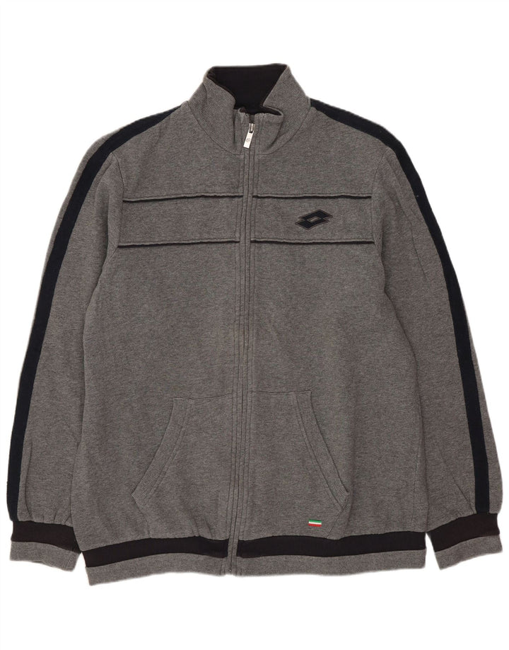 Męska kurtka dresowa Lotto, duża, szara, bawełniana w bloki kolorów