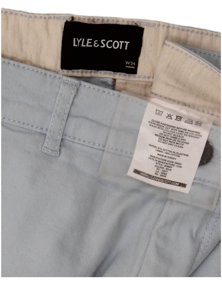 Męskie spodenki Chino Lyle & Scott W34, duże, niebieskie, bawełniane