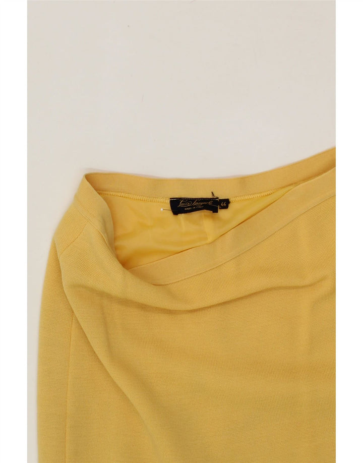 LUISA SPAGNOLI Womens Knit Straight Skirt IT 44 Medium W30  Yellow Wool Vintage Luisa Spagnoli and Second-Hand Luisa Spagnoli from Messina Hembry 