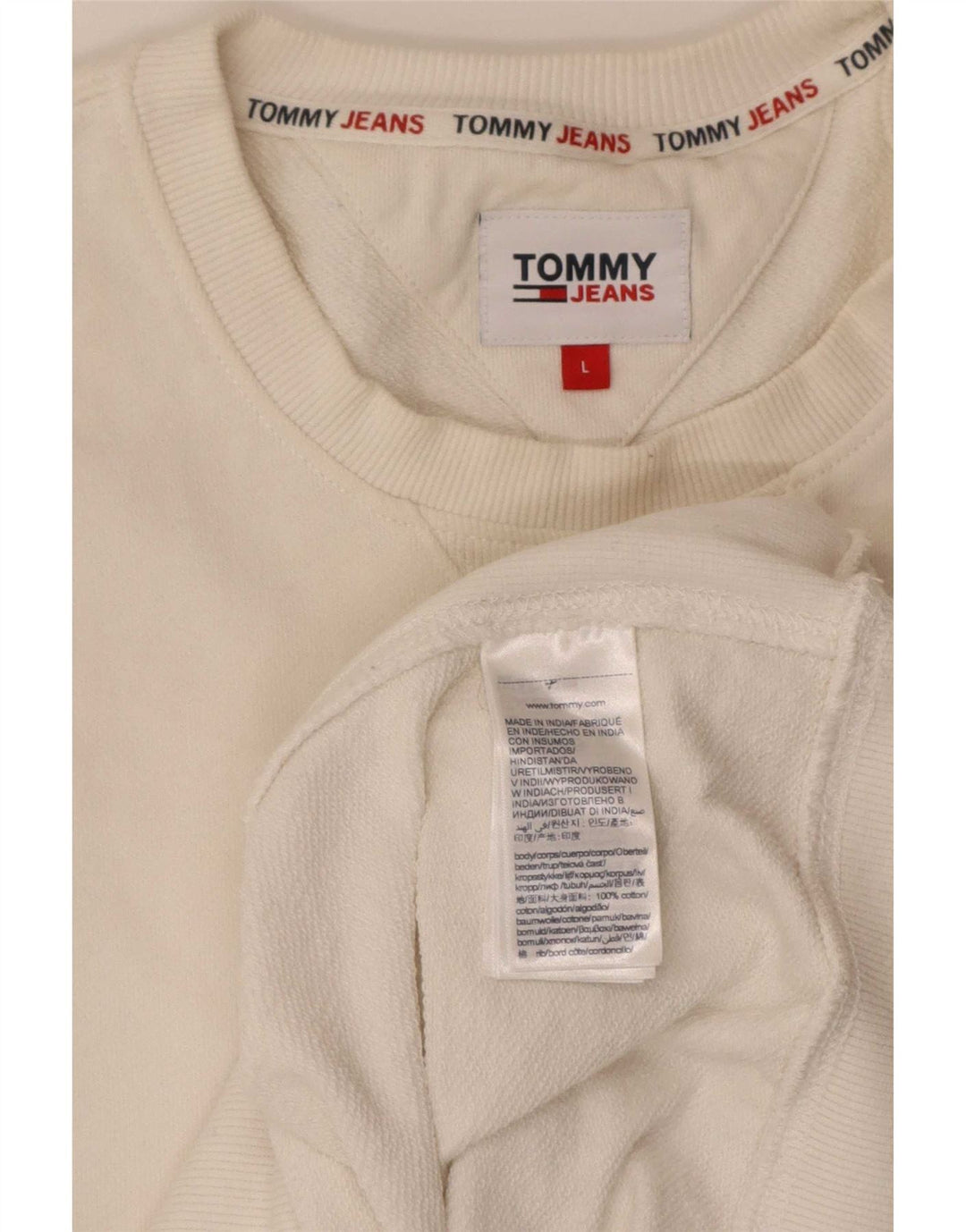 Męska bluza Tommy Hilfiger z grafiką o regularnym kroju, duża, biała