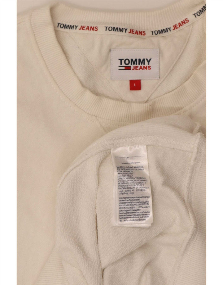 Męska bluza Tommy Hilfiger z grafiką o regularnym kroju, duża, biała