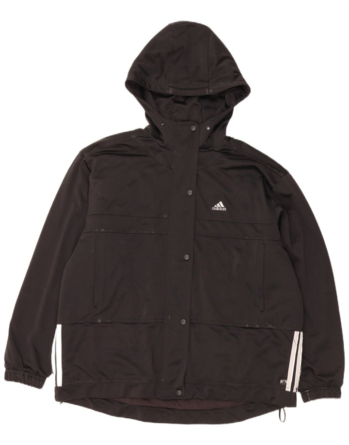 Damska bluza dresowa oversize z kapturem ADIDAS UK 14, duża czarna