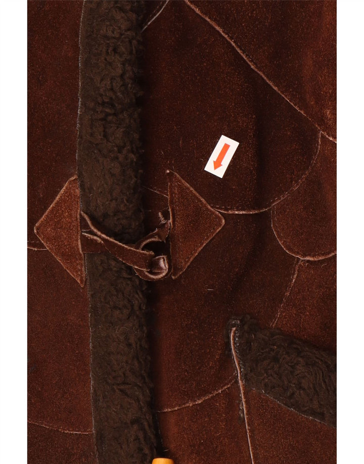 Damska kurtka shearling VINTAGE UK 14, średni brąz