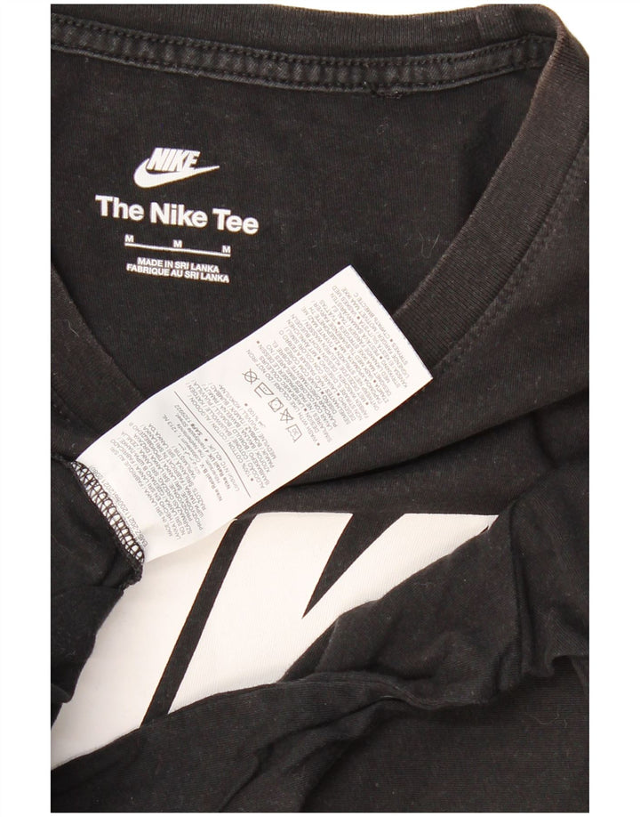 Męski T-shirt z grafiką NIKE Top, średni czarny, bawełniany
