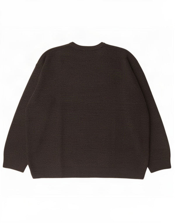 Męski sweter Lacoste z dekoltem w kształcie litery V, rozmiar 6 XL, szara, dziewicza wełna